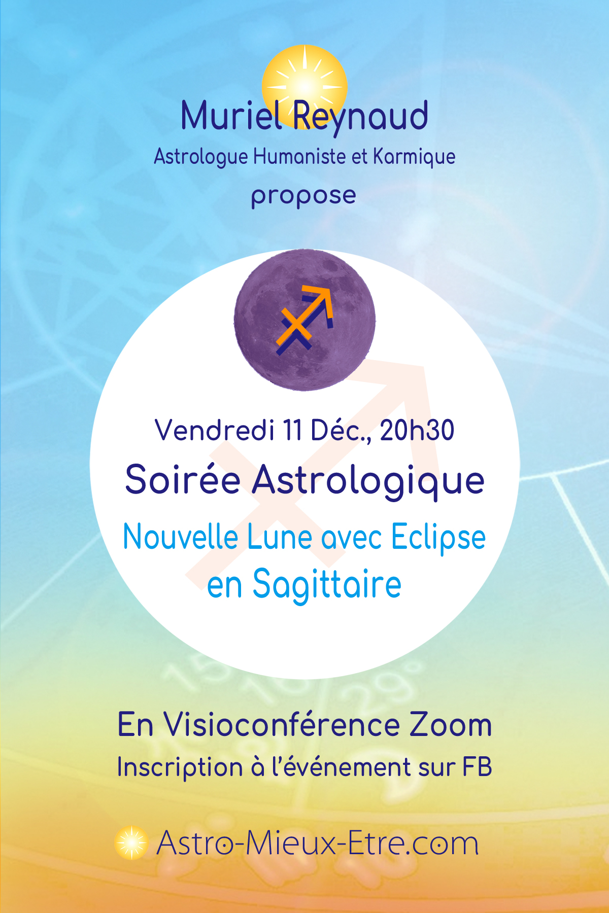 Soirée Astrologique Zoom sur la Nouvelle Lune en Sagittaire et l'Eclipse Solaire