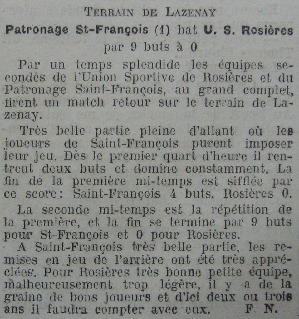 Patronage St-François-USR 9-0