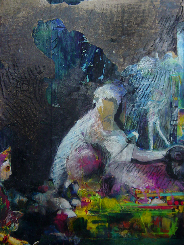 2008 - Collage et huile sur contrecollé- 22x30 cm