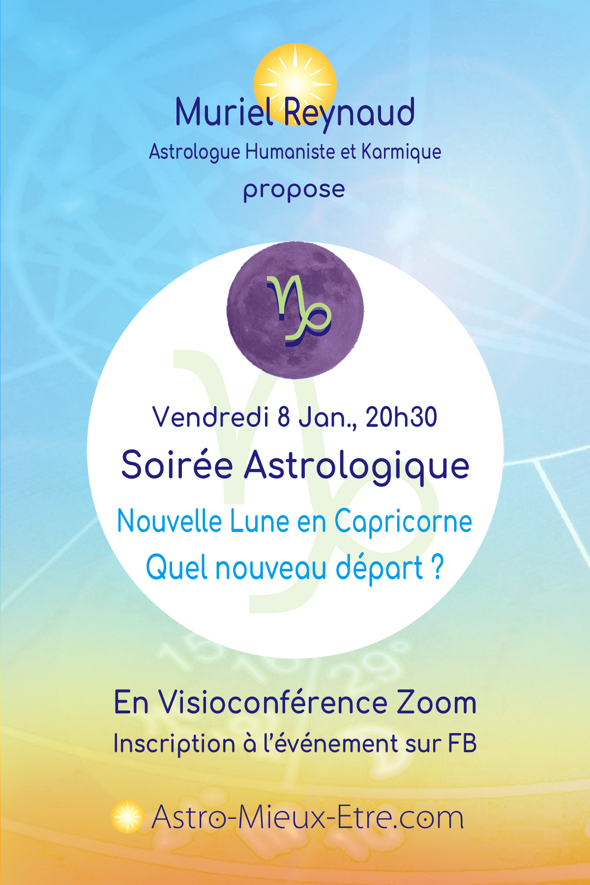 Soirée Astrologique Zoom sur la Nouvelle Lune en Capricorne