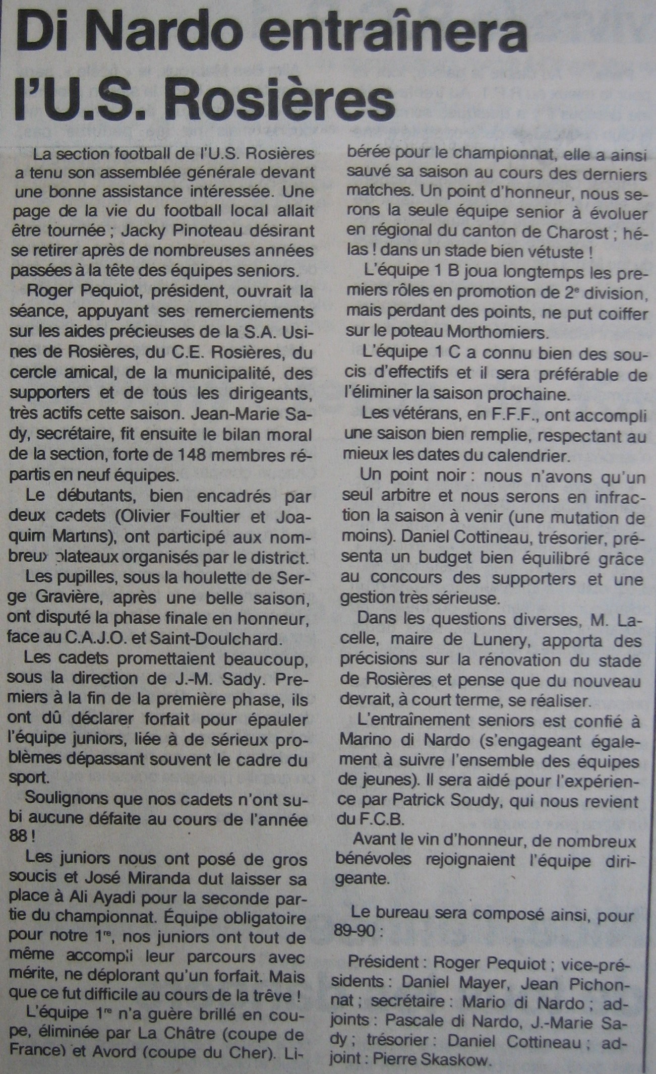 Bilan USR 1988-89