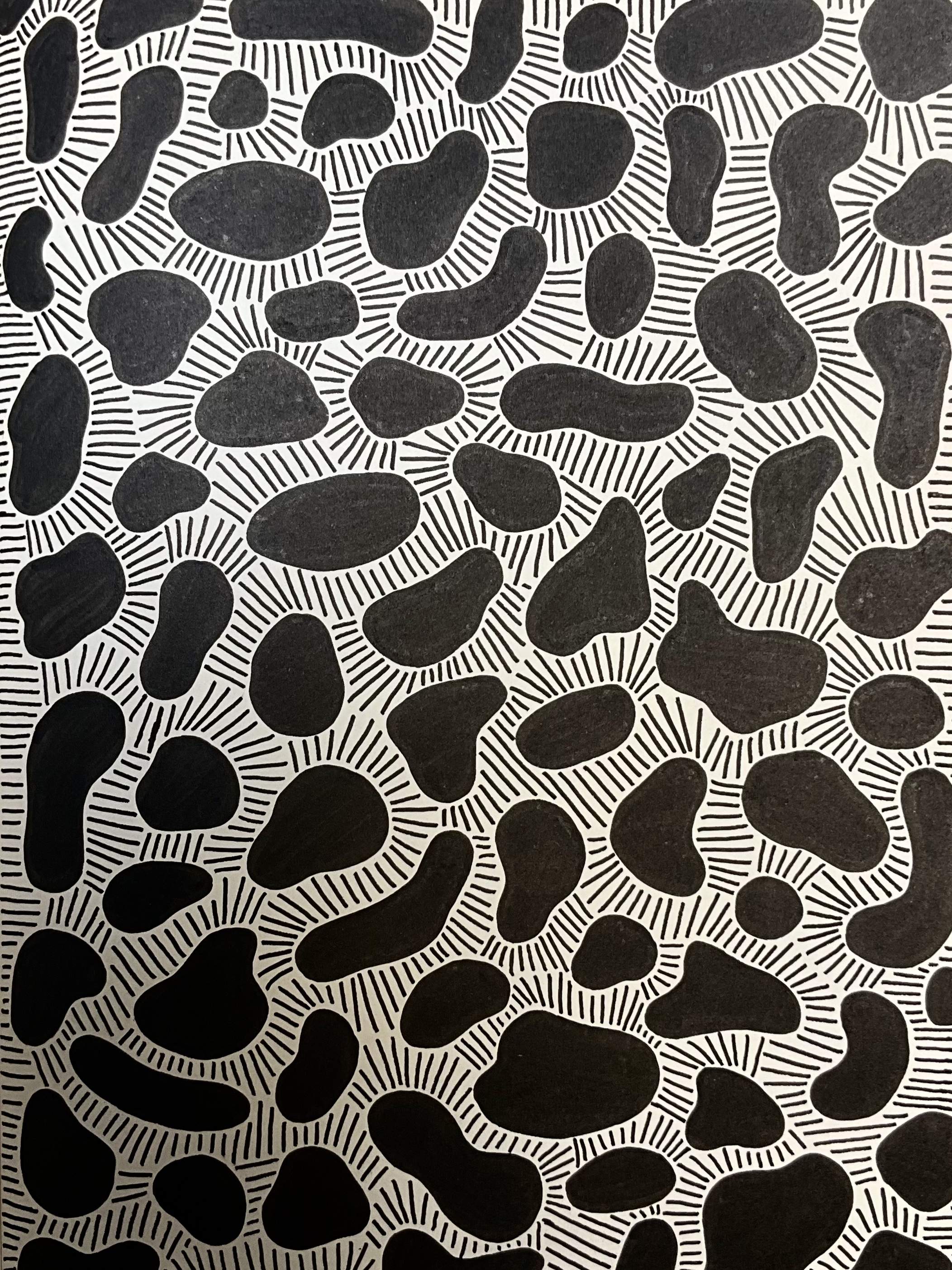 Pattern, black marker, 2021.