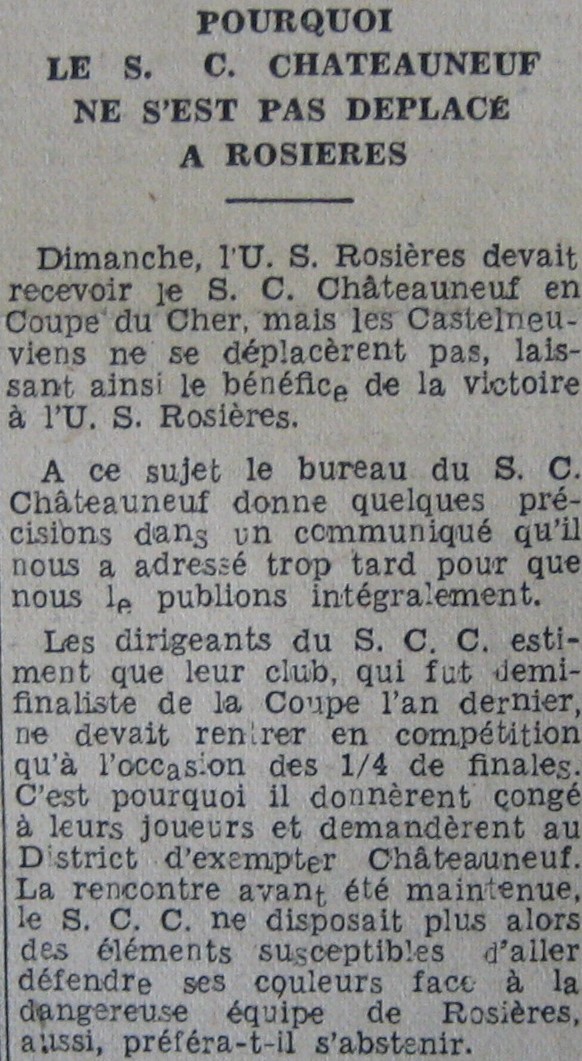 CC USR -SC Châteauneuf s/Cher