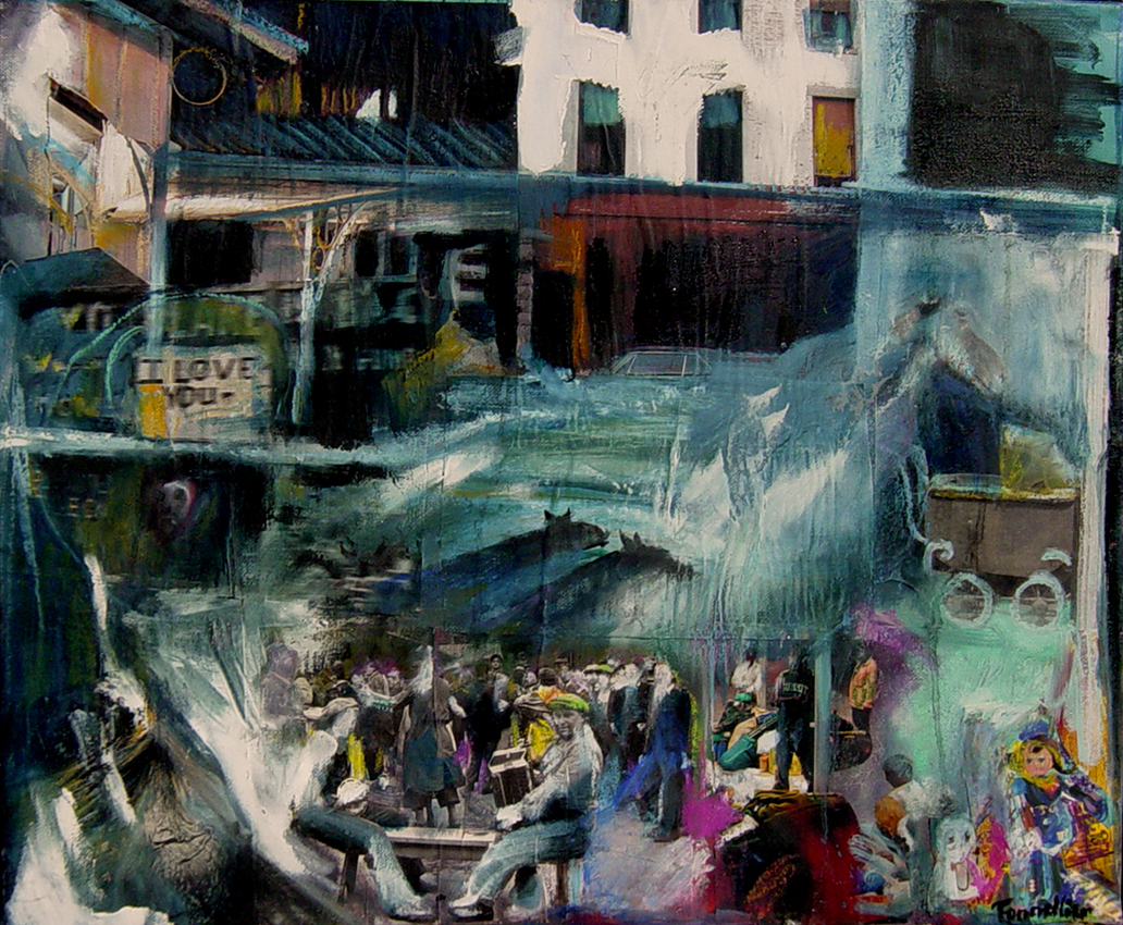 2007 - Collage et huile sur toile - 45x55 cm