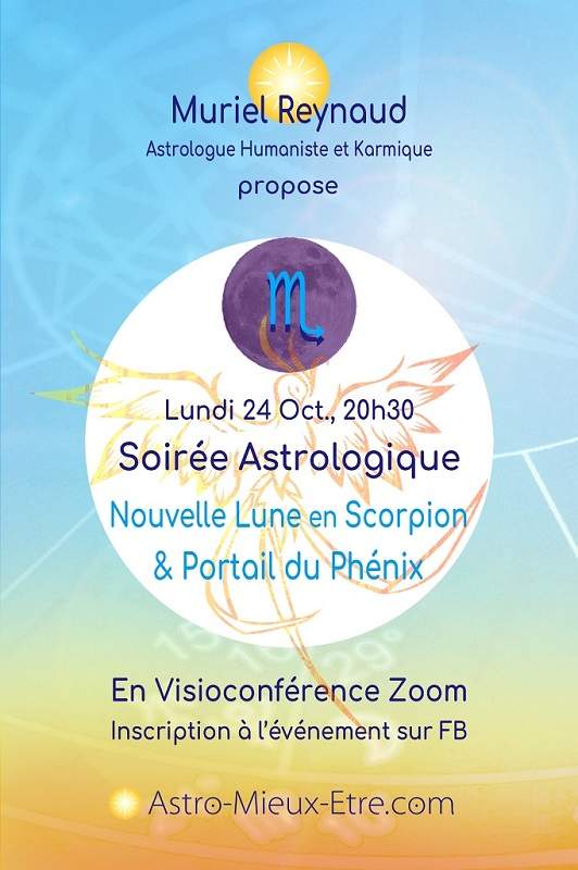 Soirée astrologique Zoom sur la Nouvelle Lune en Scorpion et le Portail du Phénix