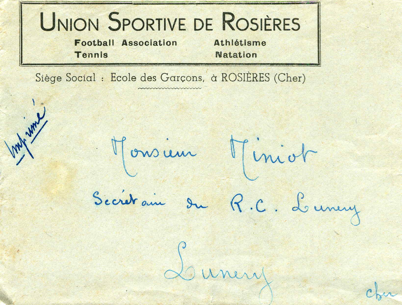 Enveloppe courrier USR en 1949