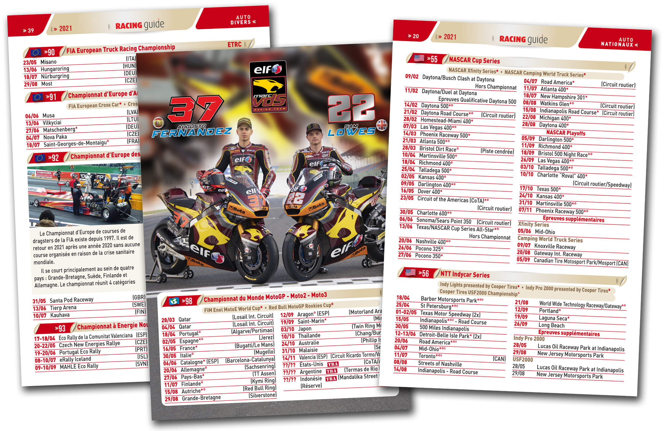 Racing Guide, plus de 100 Calendriers auto/moto