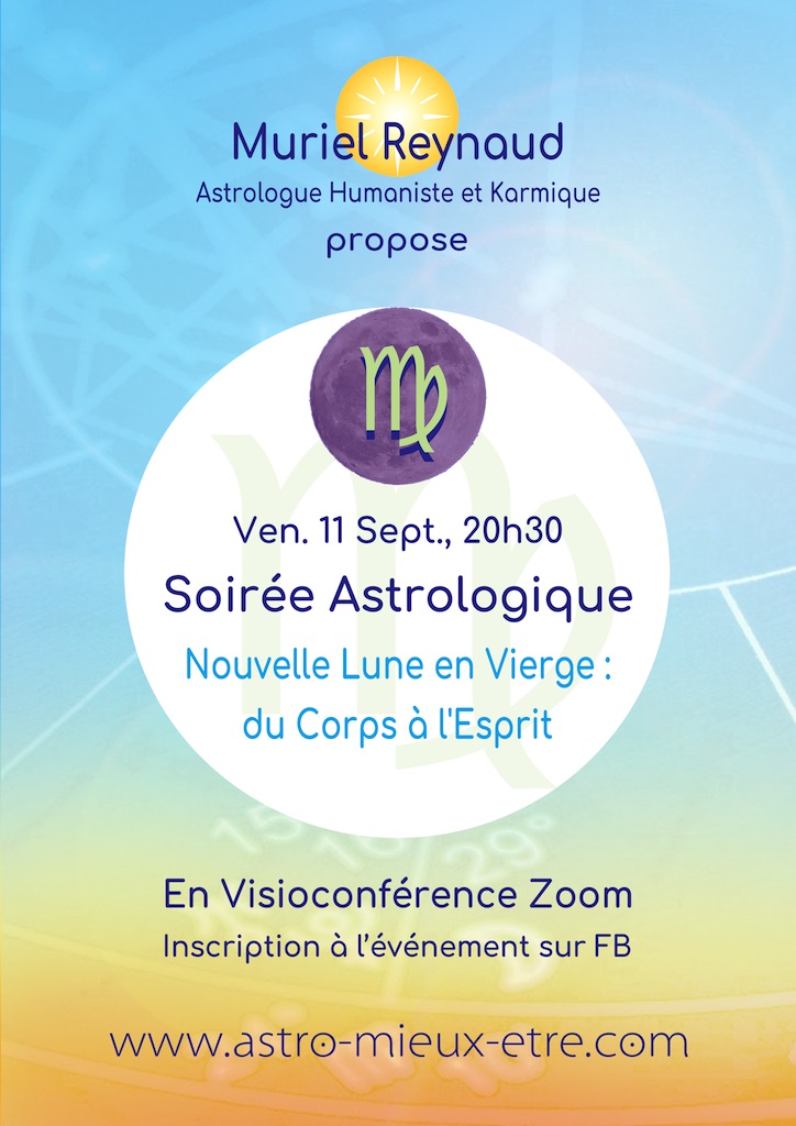 Soirée Astrologique Zoom sur la Nouvelle Lune en Vierge