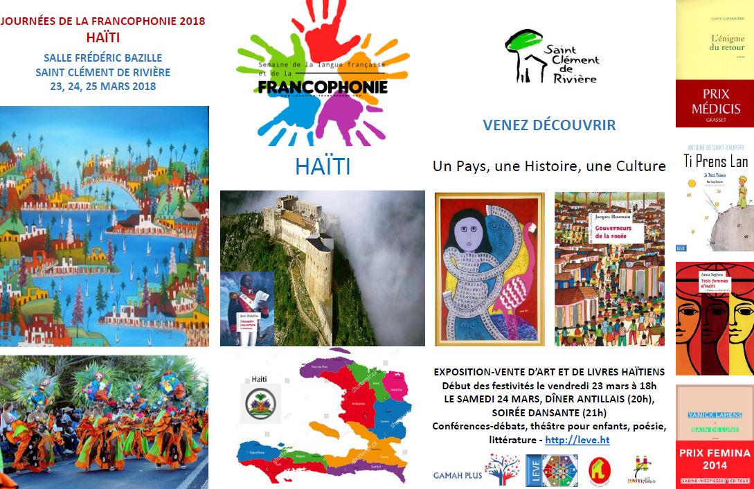 Journées de la francophonie 2018 : HAÏTI, 23, 24 et 25 mars à Saint Clément de Rivière