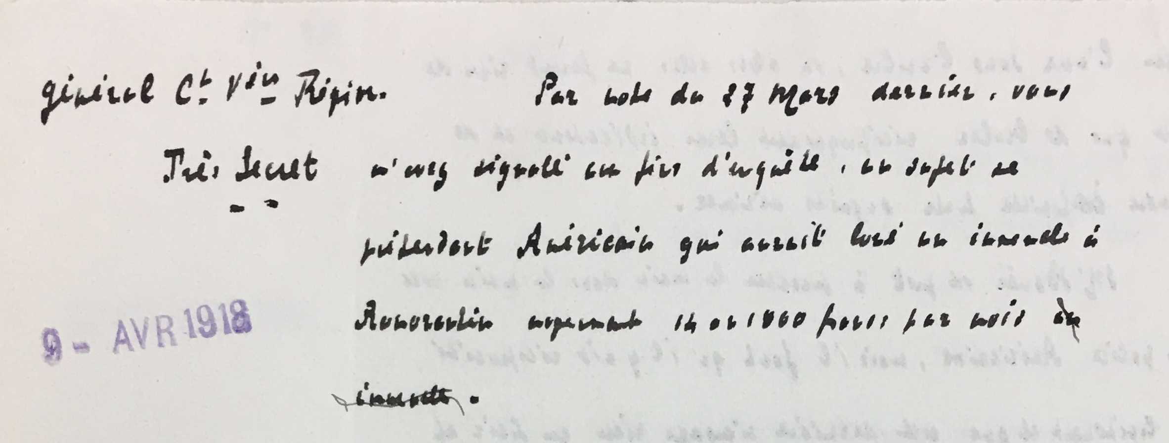 Manuscrit du Préfet Arnault. (Source, ADLC)