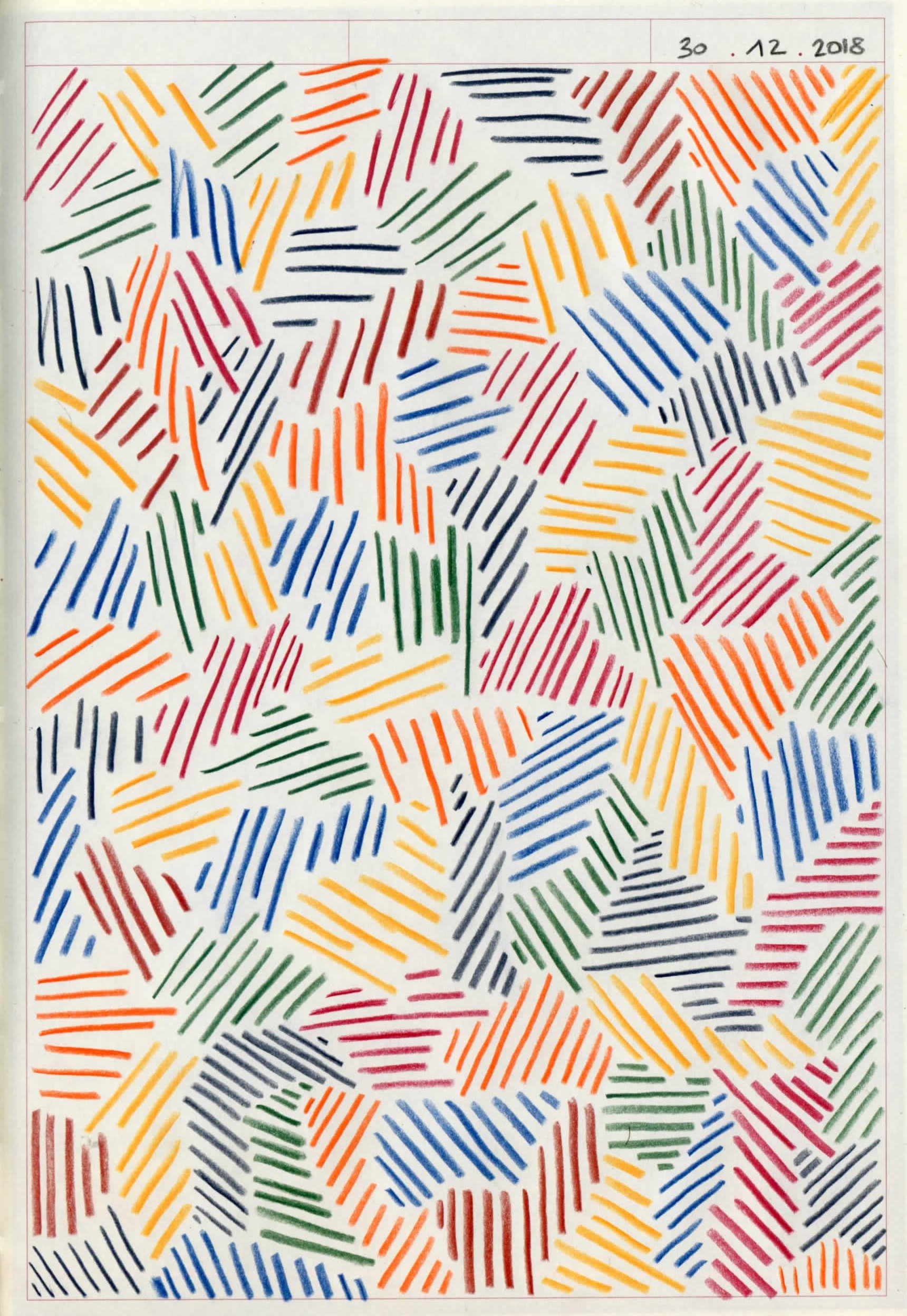Pattern, coloured pencils, 2018.