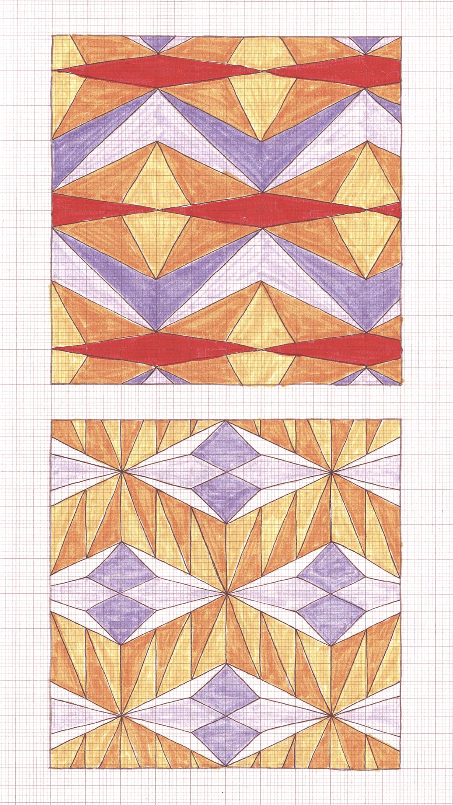 Repeat pattern, fineliner and coloured markers, 2022.