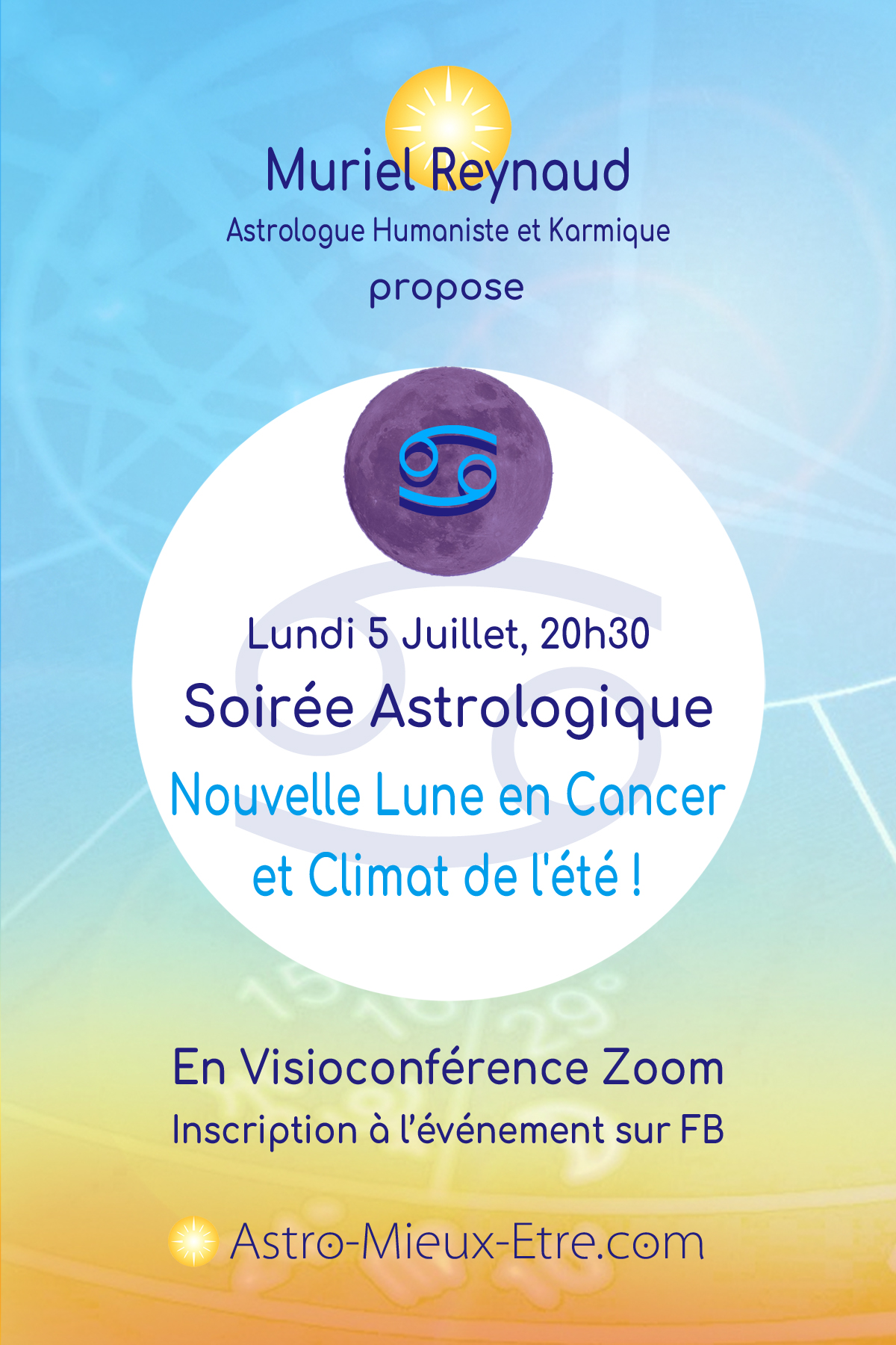 Soirée Astrologique Zoom sur la Nouvelle Lune en Cancer