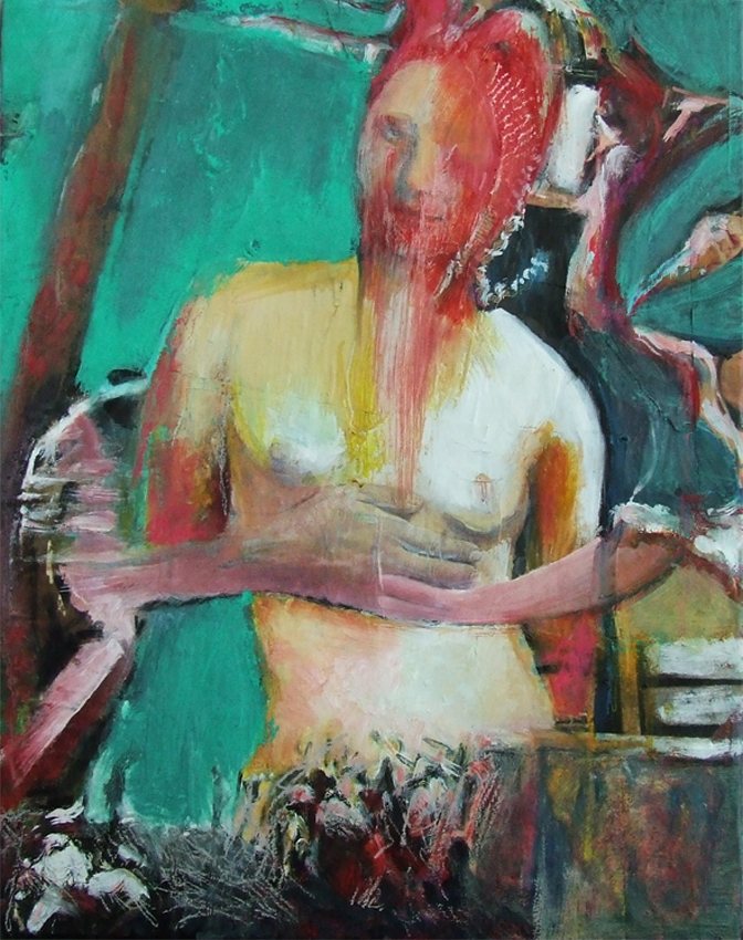 2009 - Collage et huile sur toile - 45x38 cm