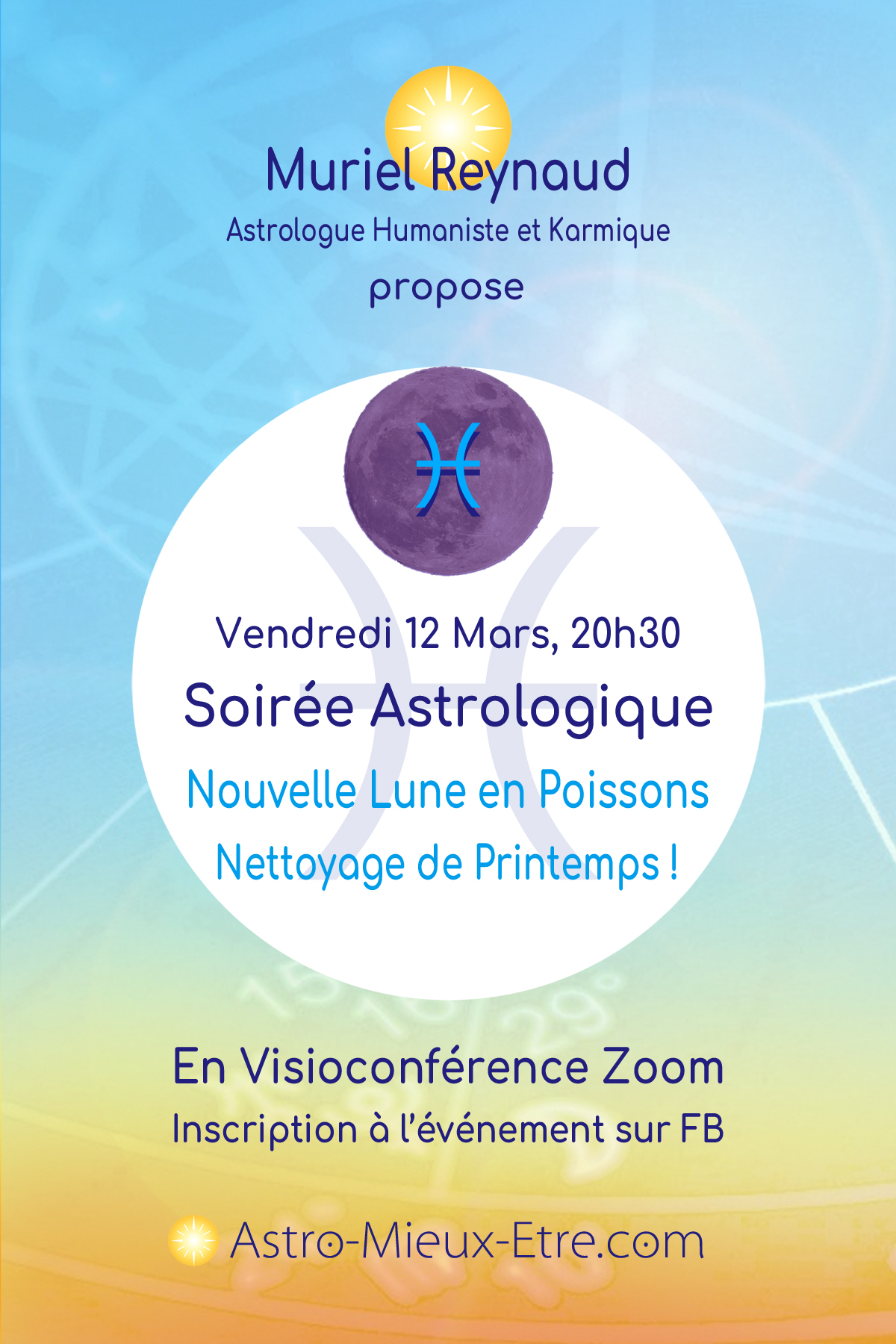 Soirée Astrologique Zoom sur la Nouvelle Lune en Poissons