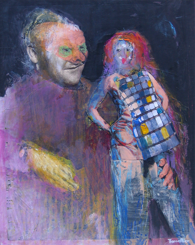 2008 - Collage et huile sur carton - 30x24 cm