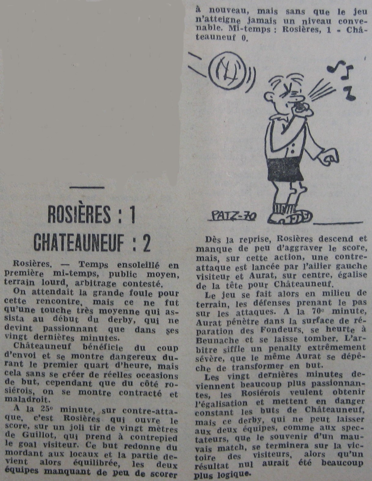 Compte-rendu du match USR-SC Châteauneuf s/Cher