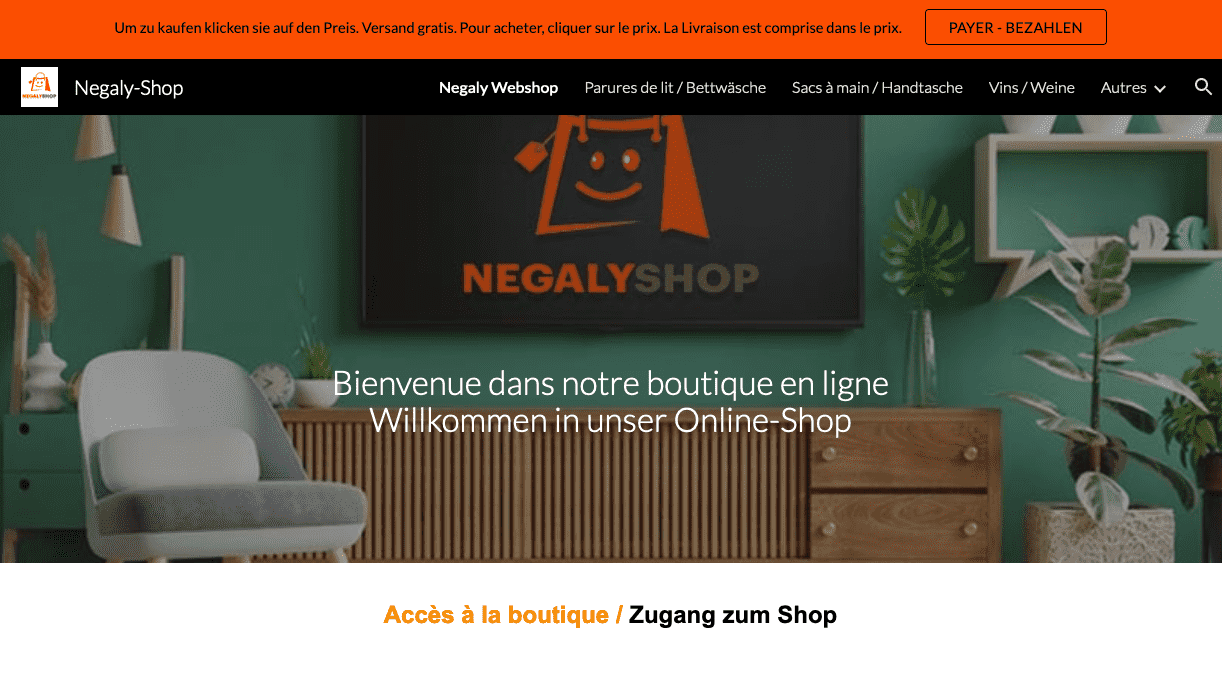 Negaly web shop