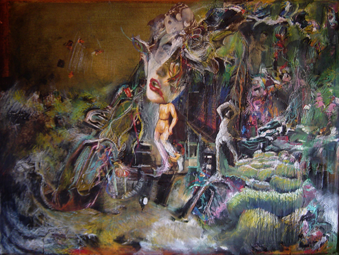 2009 - Collage et huile sur tableau - 70x45cm
