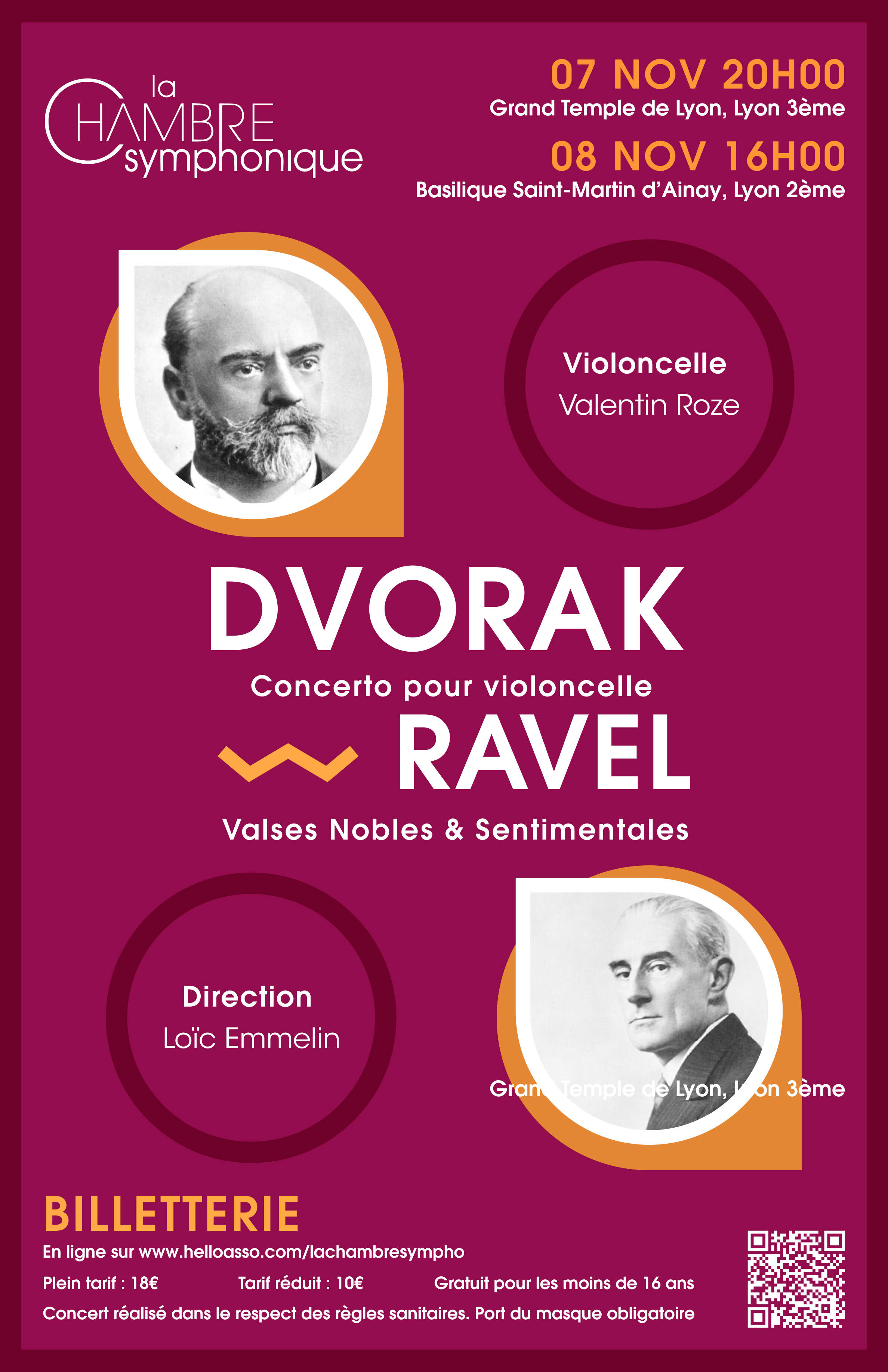 Concerto pour Violoncelle, soliste Valentin Roze; Valses Nobles et Sentimentales, Heures Dolentes
