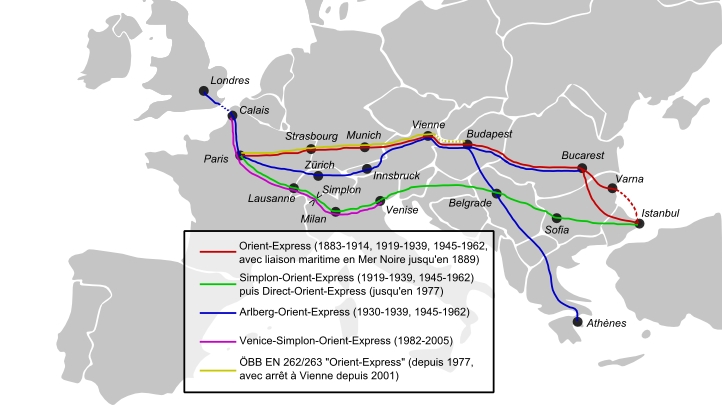 itinéraires de l'Orient-Express