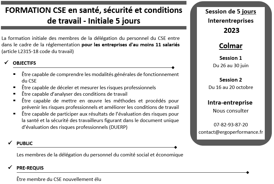 Formation CSE / CSST Alsace