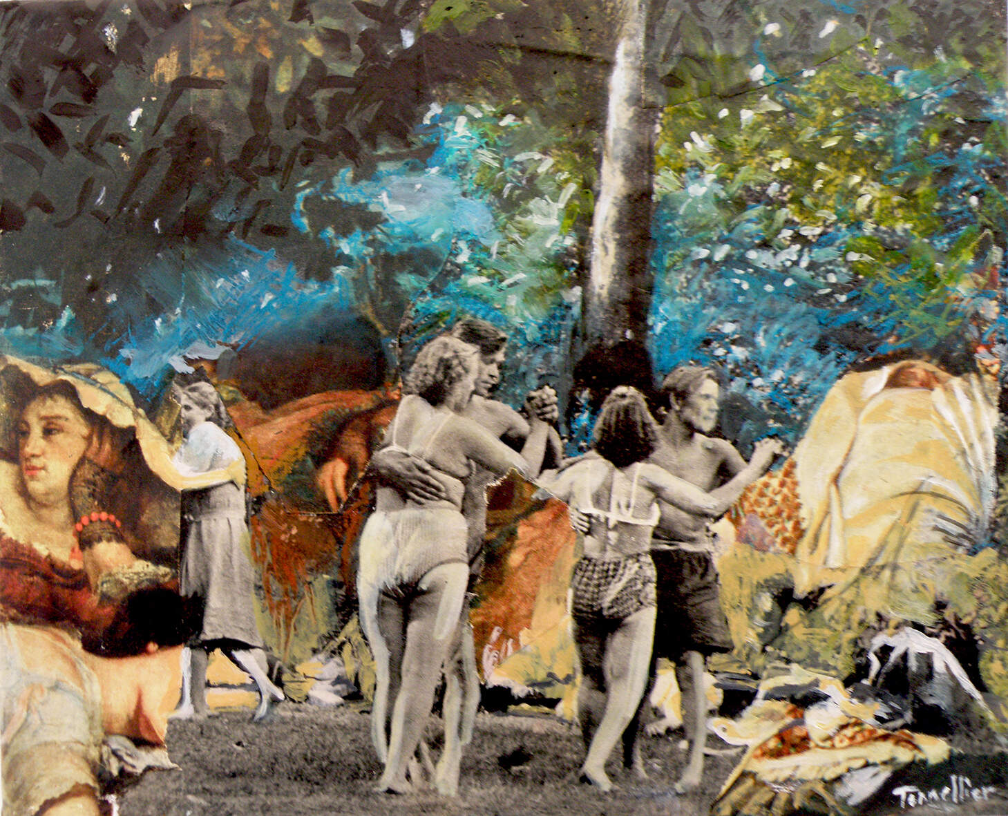 2009 - Collage et huile sur toile - 22x15 cm