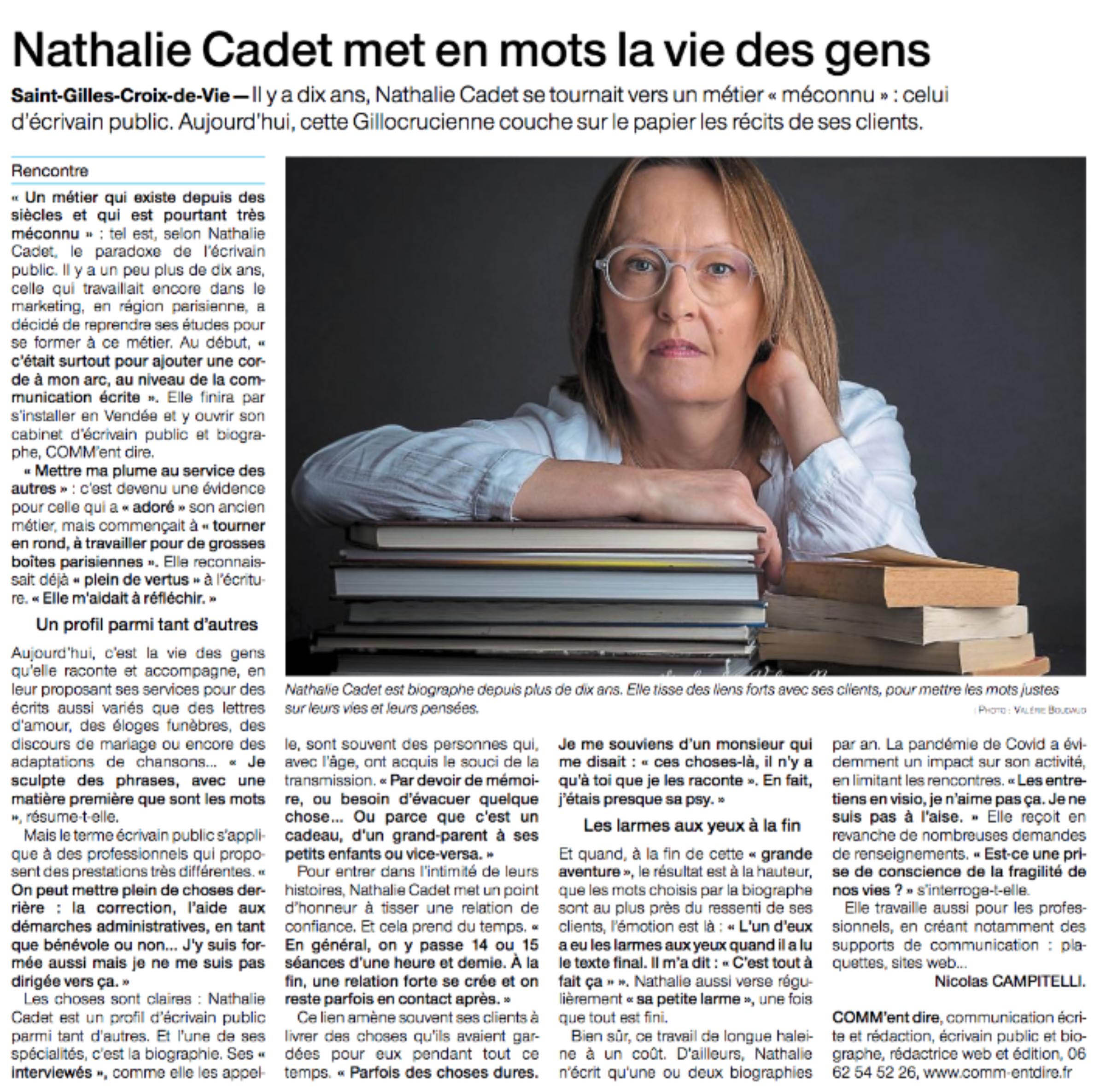 Nathalie Cadet biographe Vendée Ouest France 12 12 20.jpg