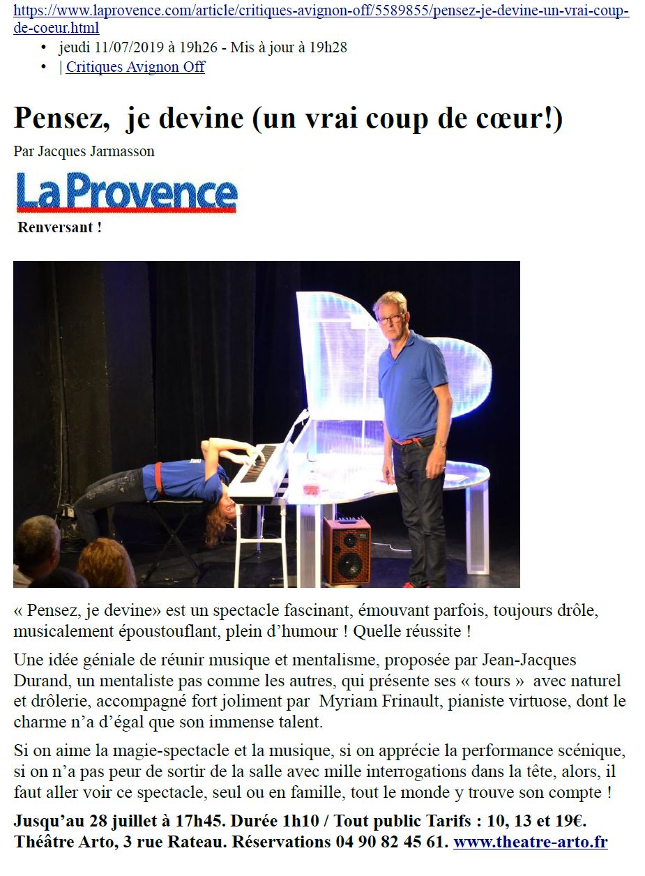 Critique La Provence