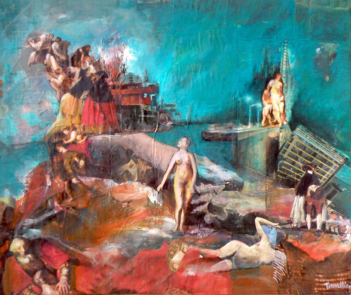 2009 - Collage et huile sur toile - 37x25 cm