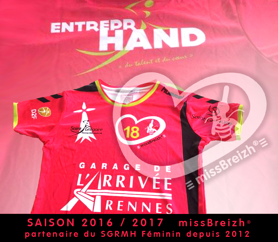 missBreizh® sur les t-shirts des handballeuses bretonnes du SGRMH