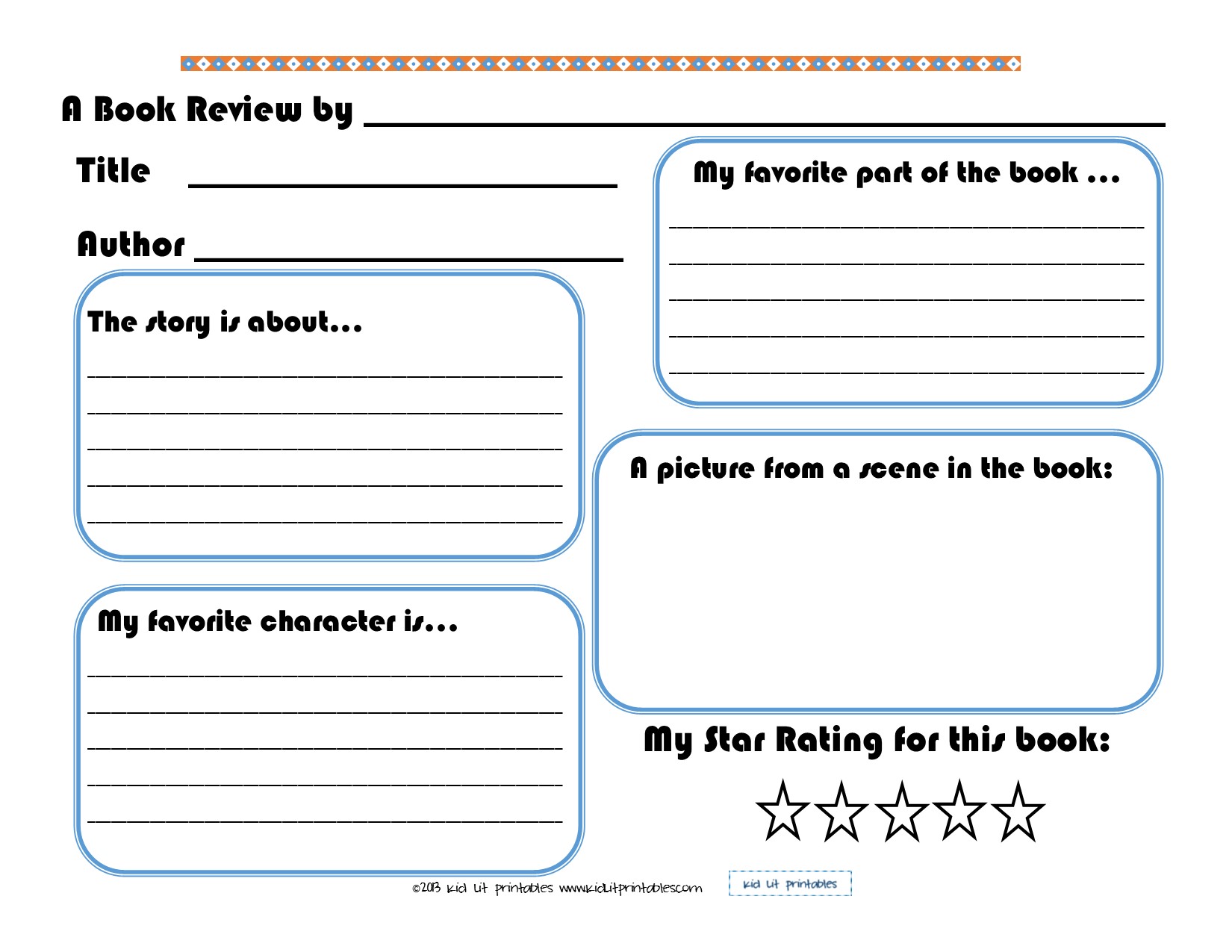 a book report layout for kids