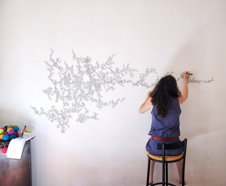 wall drawing - posca - 2015 - Photo : Philippe Lagarde
