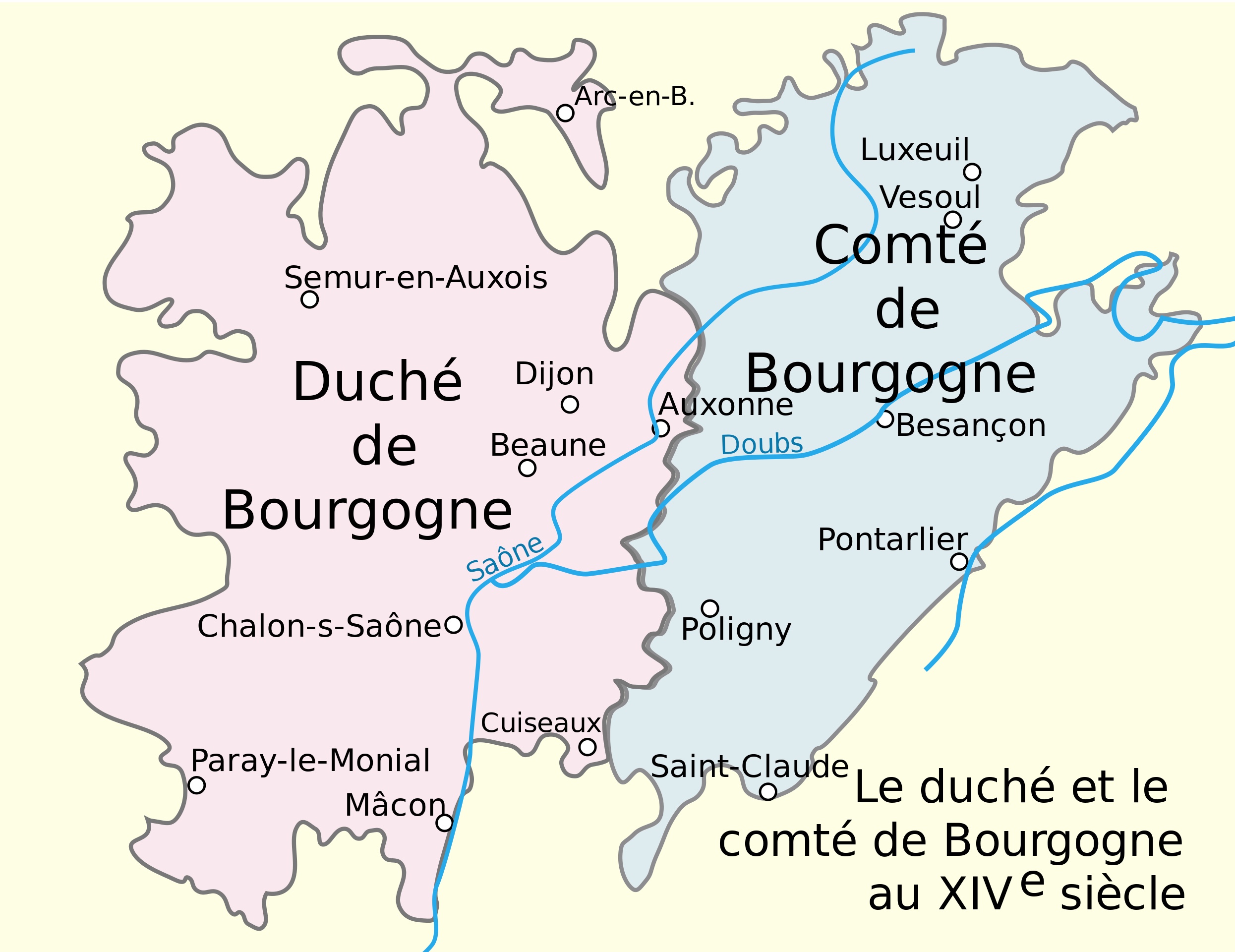 Le duché et le comté de Bourgogne au XIV°