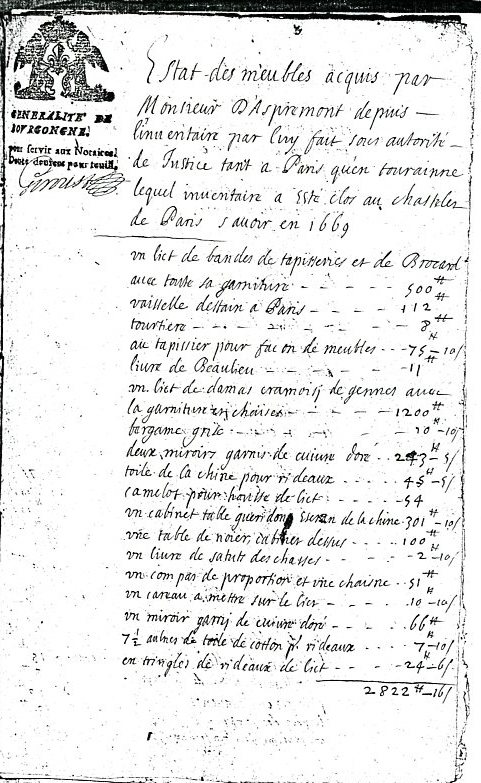 L'écriture de François de la Mothe-Villebret