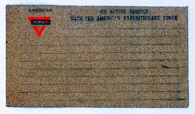 Un courrier type fournit aux soldats par l'YMCA