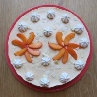 Entremets Abricot, Amande et Meringue - Pinky Cake