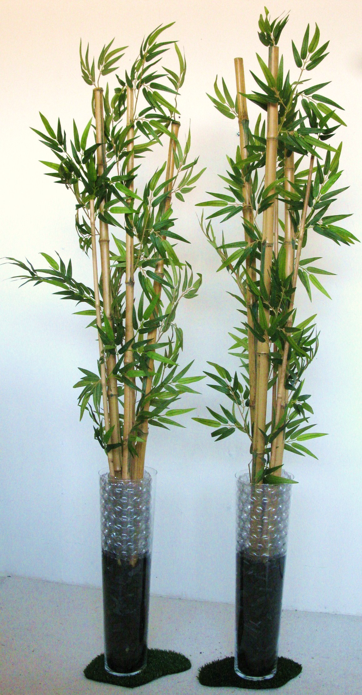 compo bambou semi naturel vase en verre