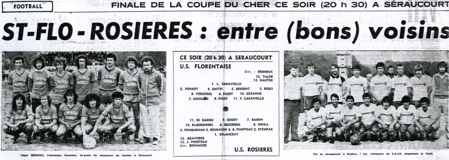 Finale de la Coupe du Cher 1982 St-Florent contre Rosières