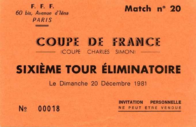 Sixième tour de Coupe de France contre Vichy